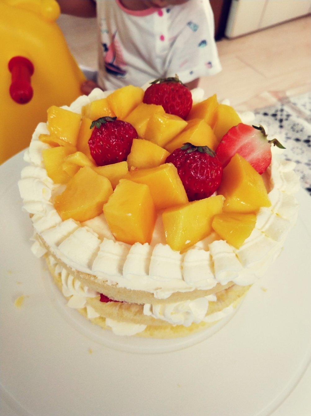 【零失败】不会裱花没关系的水果裸蛋糕 芒果裸蛋糕 完美戚风胚