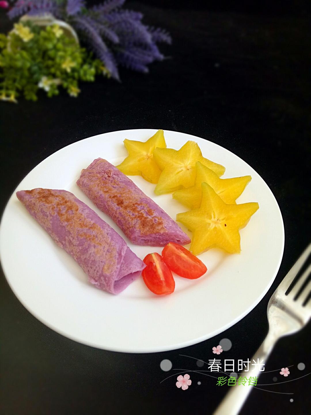 牛奶水果紫薯饼