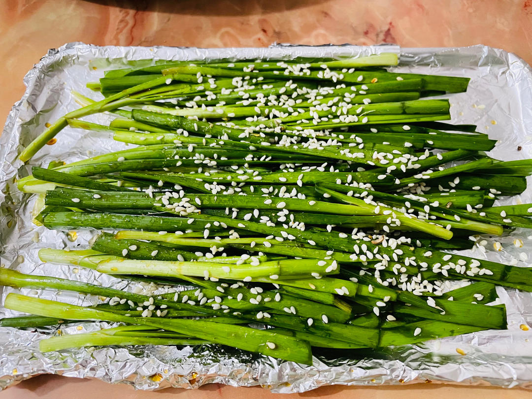 简易版烤箱烤韭菜