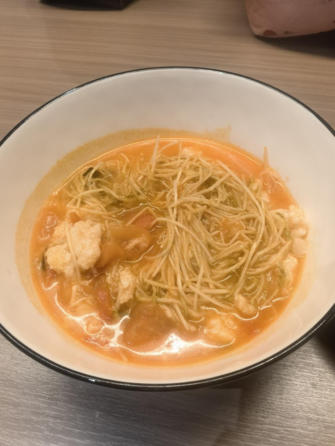 【番茄酸汤虾滑】家常快手做法