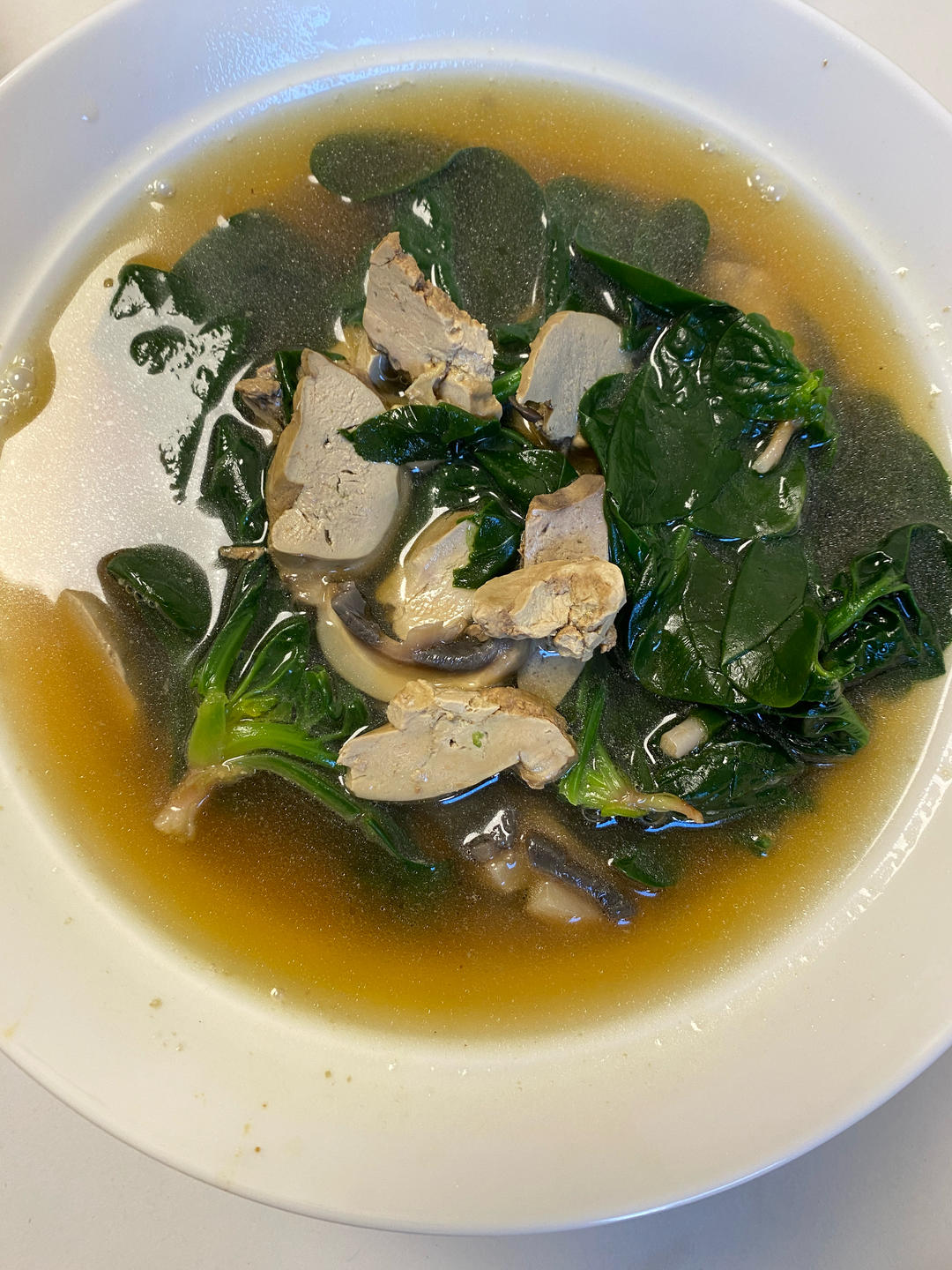 鸭肝菠菜汤