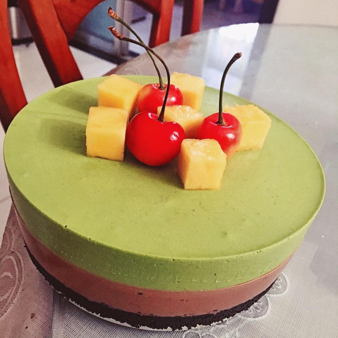 醉清风_es1p做的巧克力抹茶慕斯蛋糕