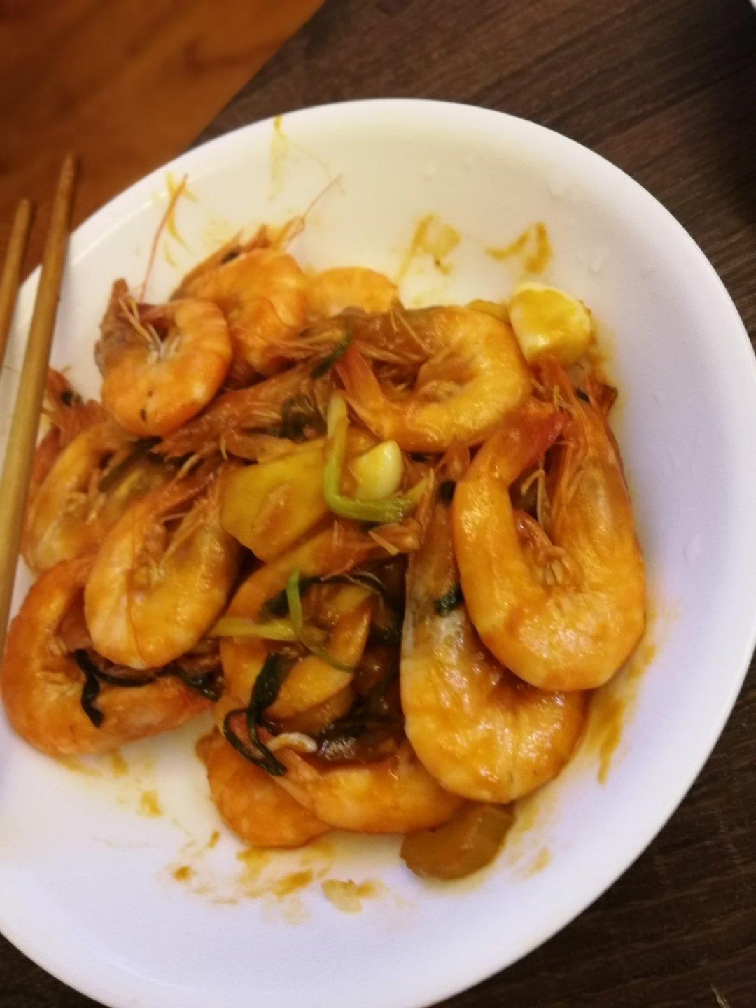 蒜蓉茄汁开背虾