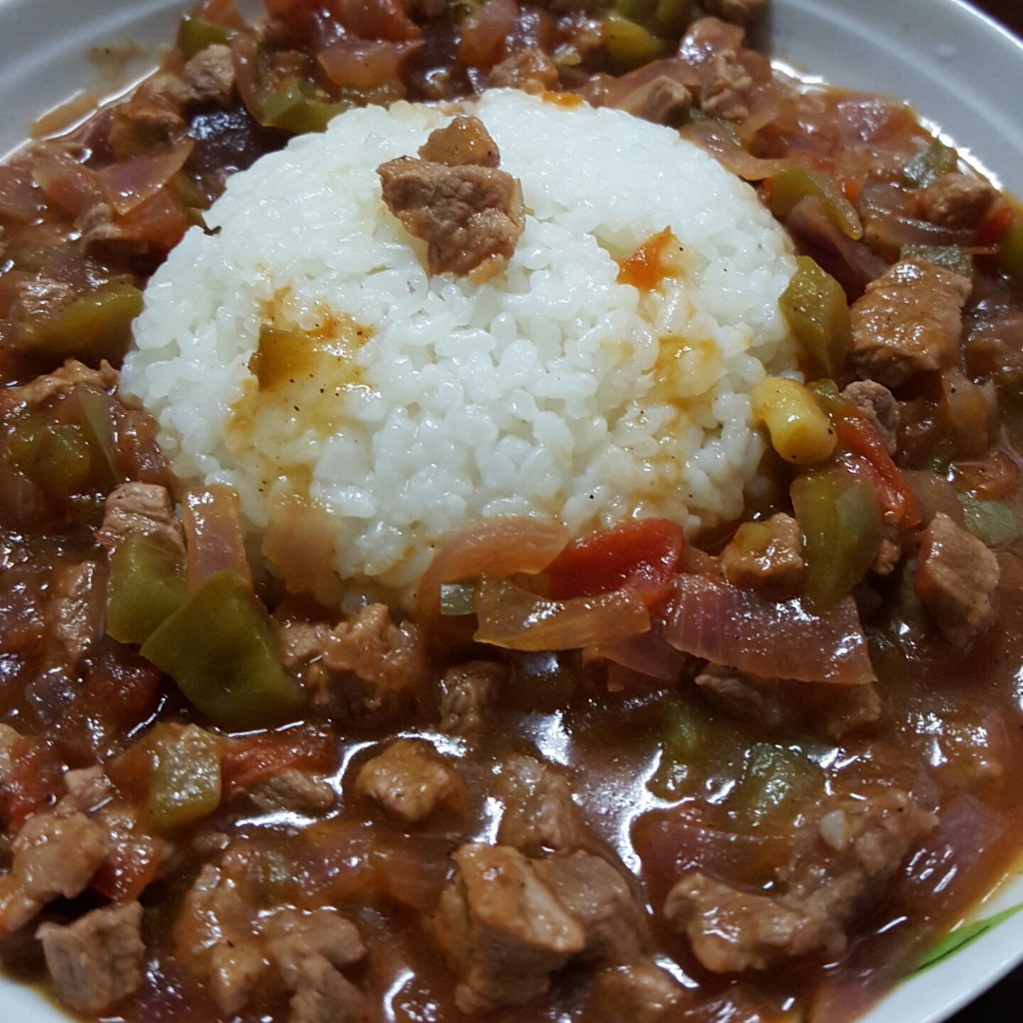 番茄滑蛋牛肉饭