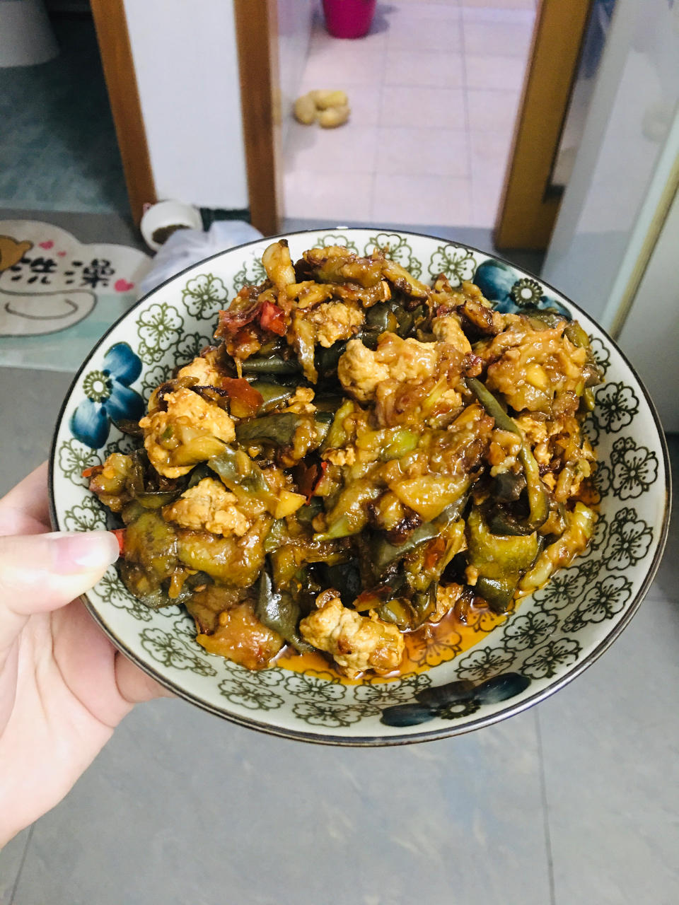 茄子肉末粉丝煲