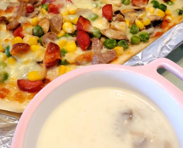 鸡茸蘑菇浓汤的做法