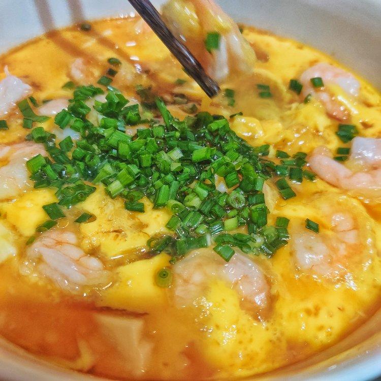 虾仁豆腐蒸水蛋