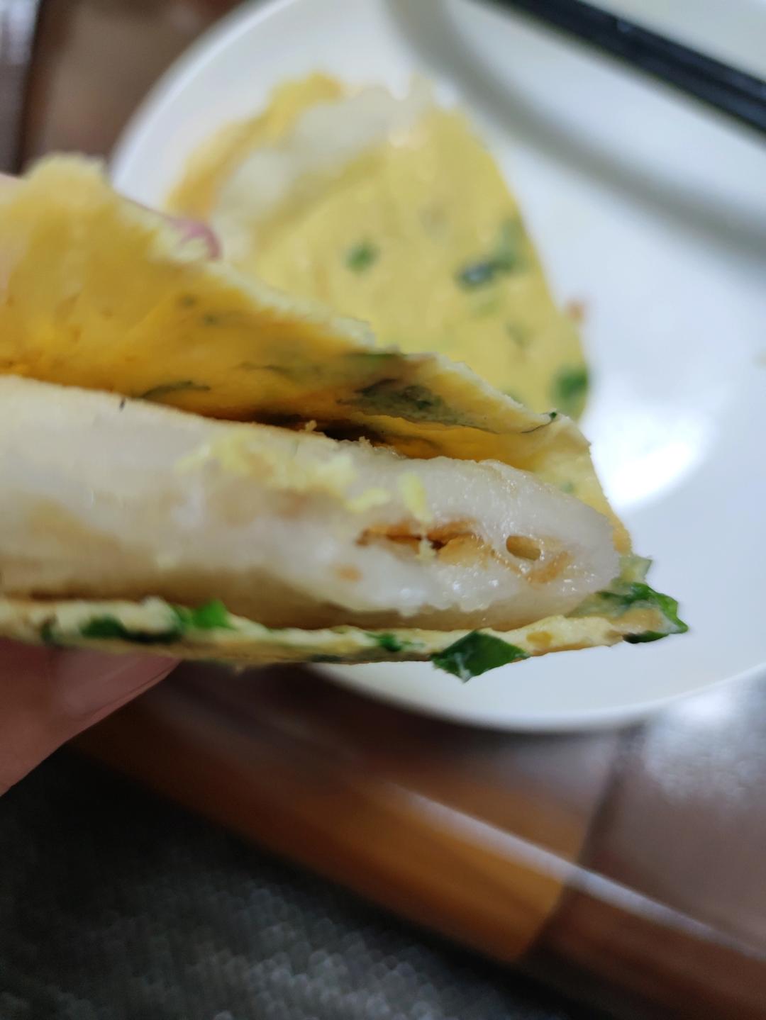 【鸡蛋包麻糍】台州小吃，香香糯糯能拉丝
