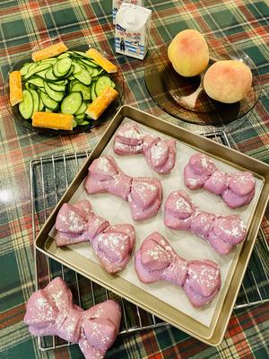 蝴蝶结🎀紫薯花式面包😋无糖减脂的做法 步骤9