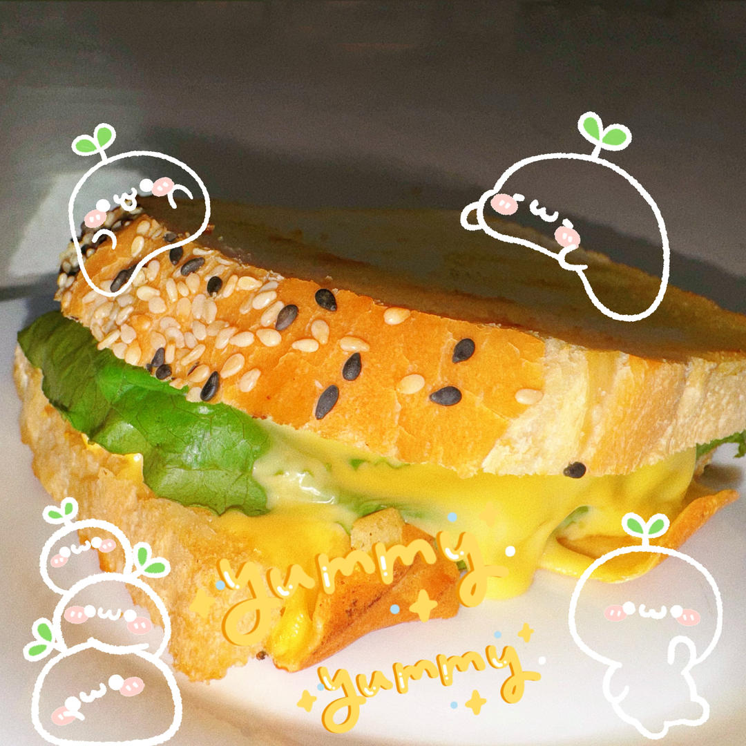 网红EGG DROP芝士厚蛋烧三明治 🥪『平底锅美食』