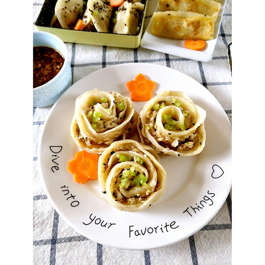 玫瑰花抱蛋煎饺