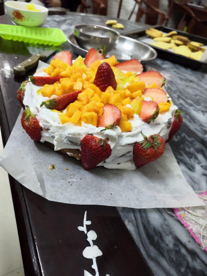 可可戚风水果裸蛋糕