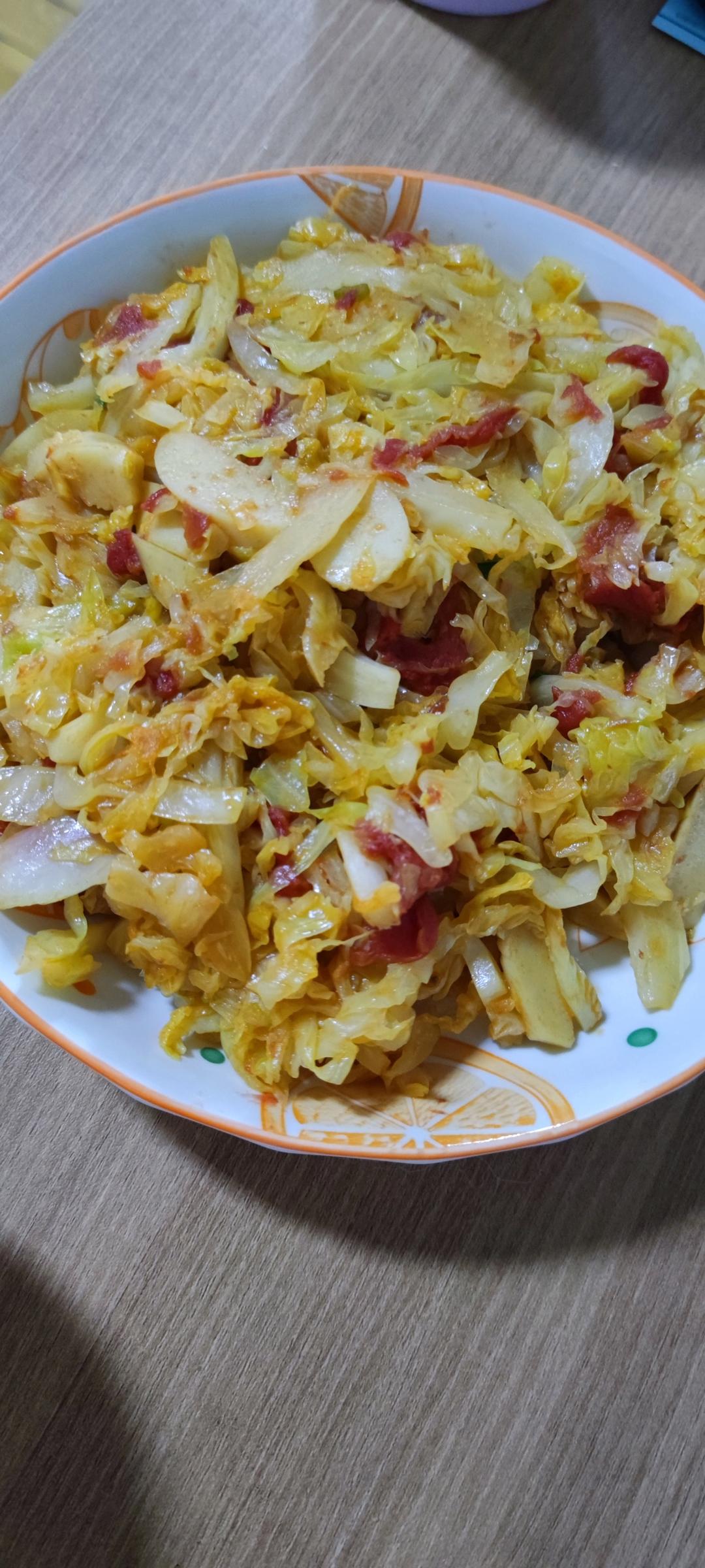 西红柿炒大头菜（甘蓝）