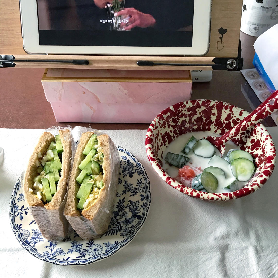 （我的减脂早餐23💕）轻食•『青瓜鸡蛋沙拉三明治』