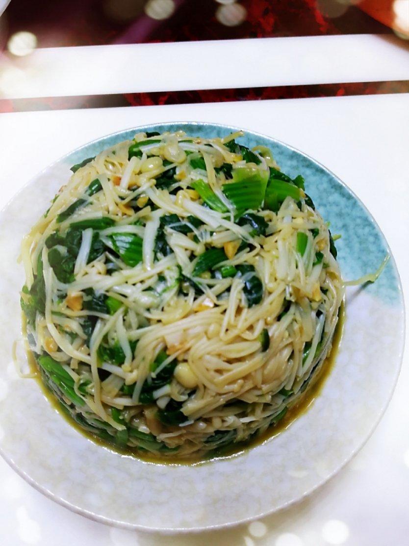 凉拌菠菜金针菇