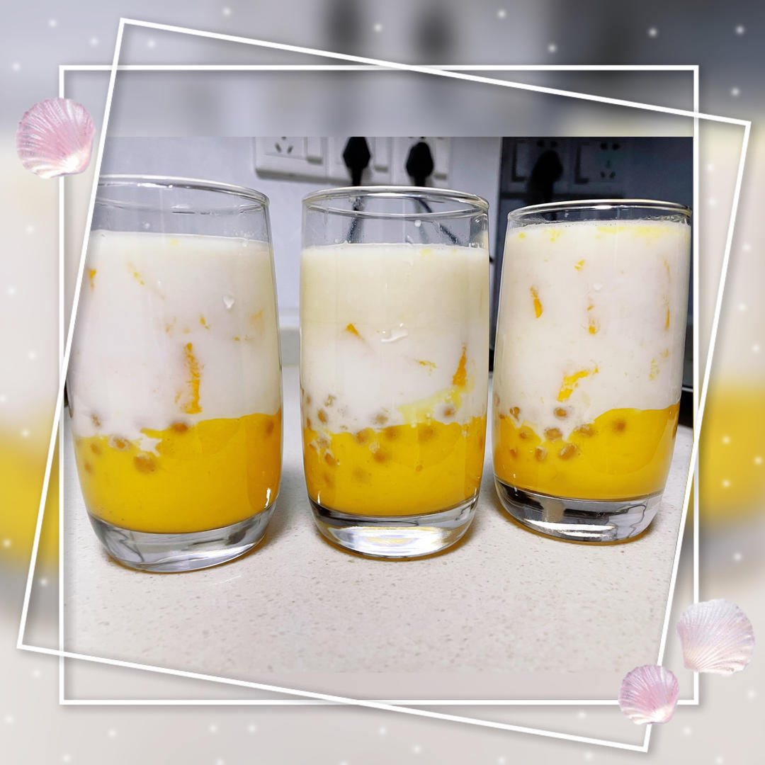 港式甜品——杨枝甘露(芒果西米露)附芒果花切法