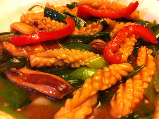 红椒肉丝炒鱿鱼