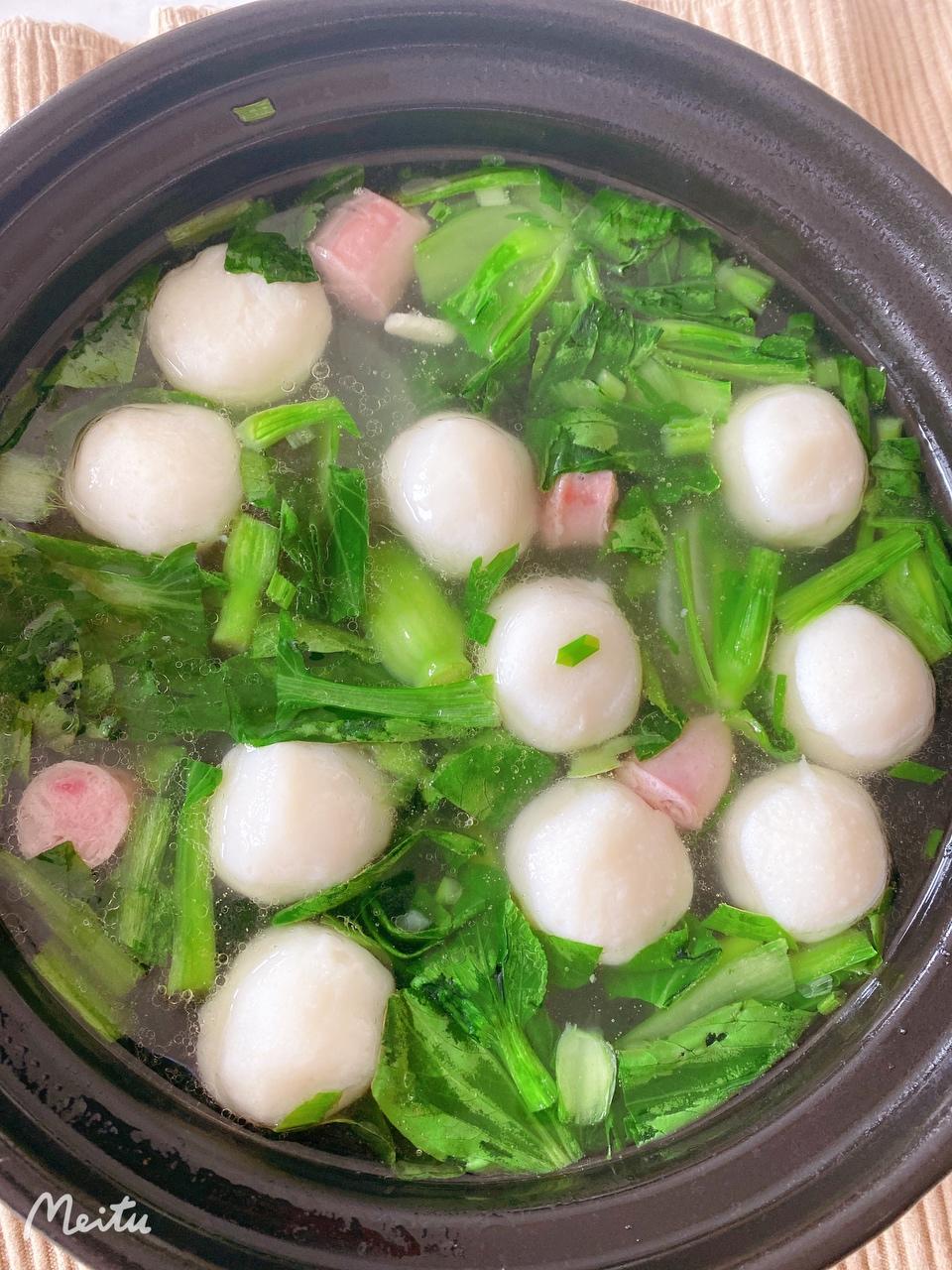 小青菜鱼丸汤的做法