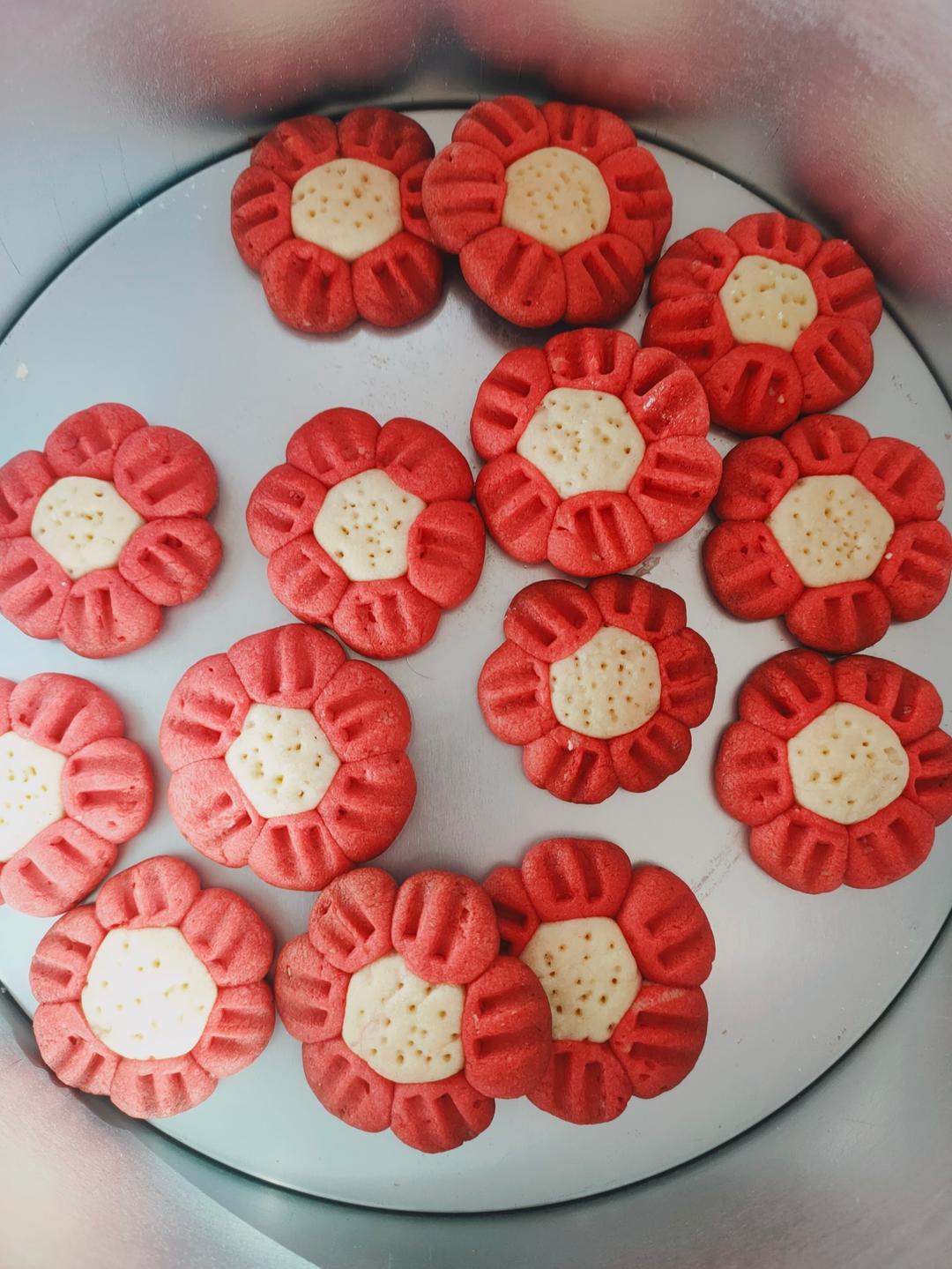 送你一朵小红花 🌺免模具｜零难度花朵饼干