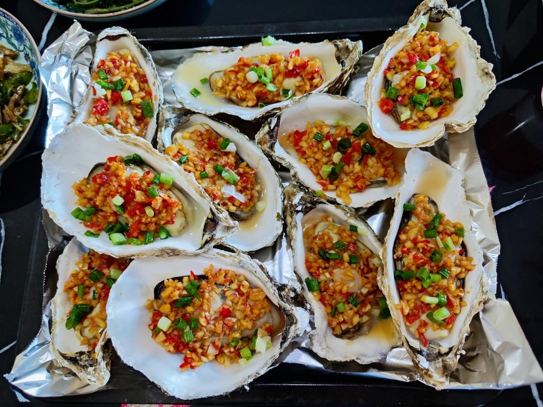 蒜蓉烤生蚝‼️先蒸后烤超省力