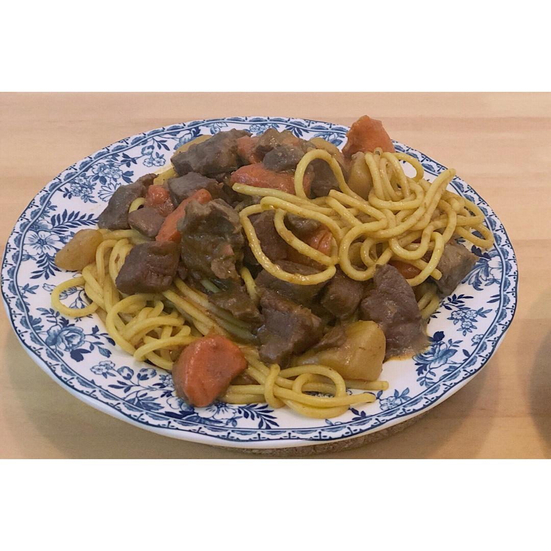 黑胡椒芝士咖喱土豆鸡意大利面