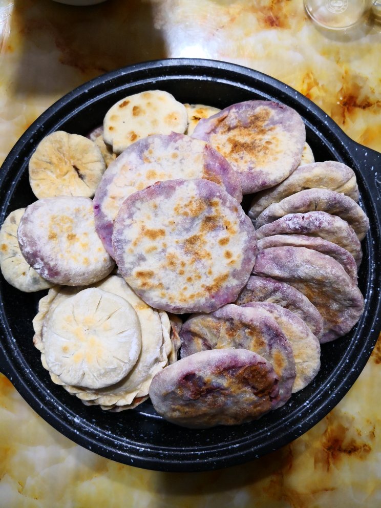 水烫面紫薯饼