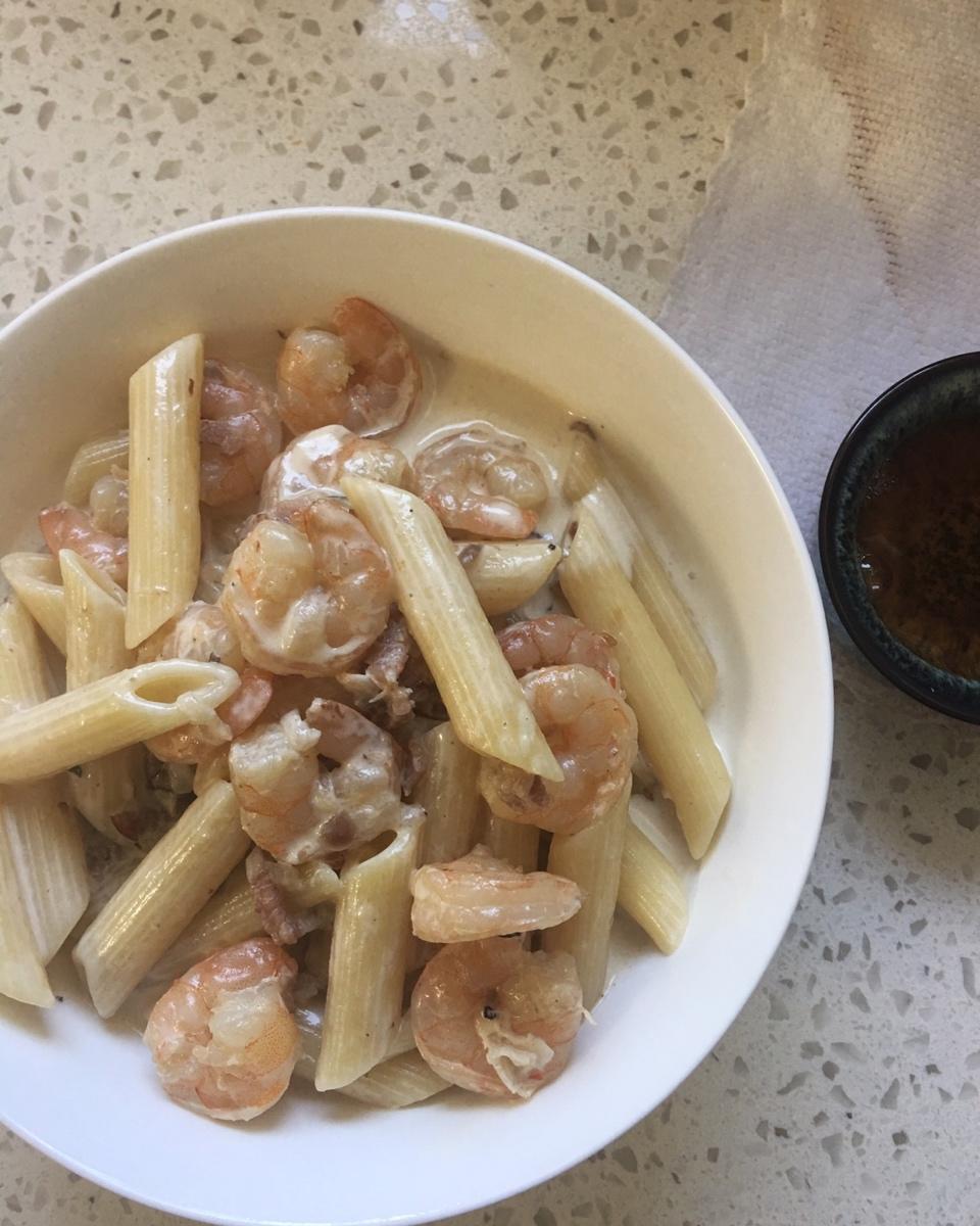 奶油培根蘑菇意面