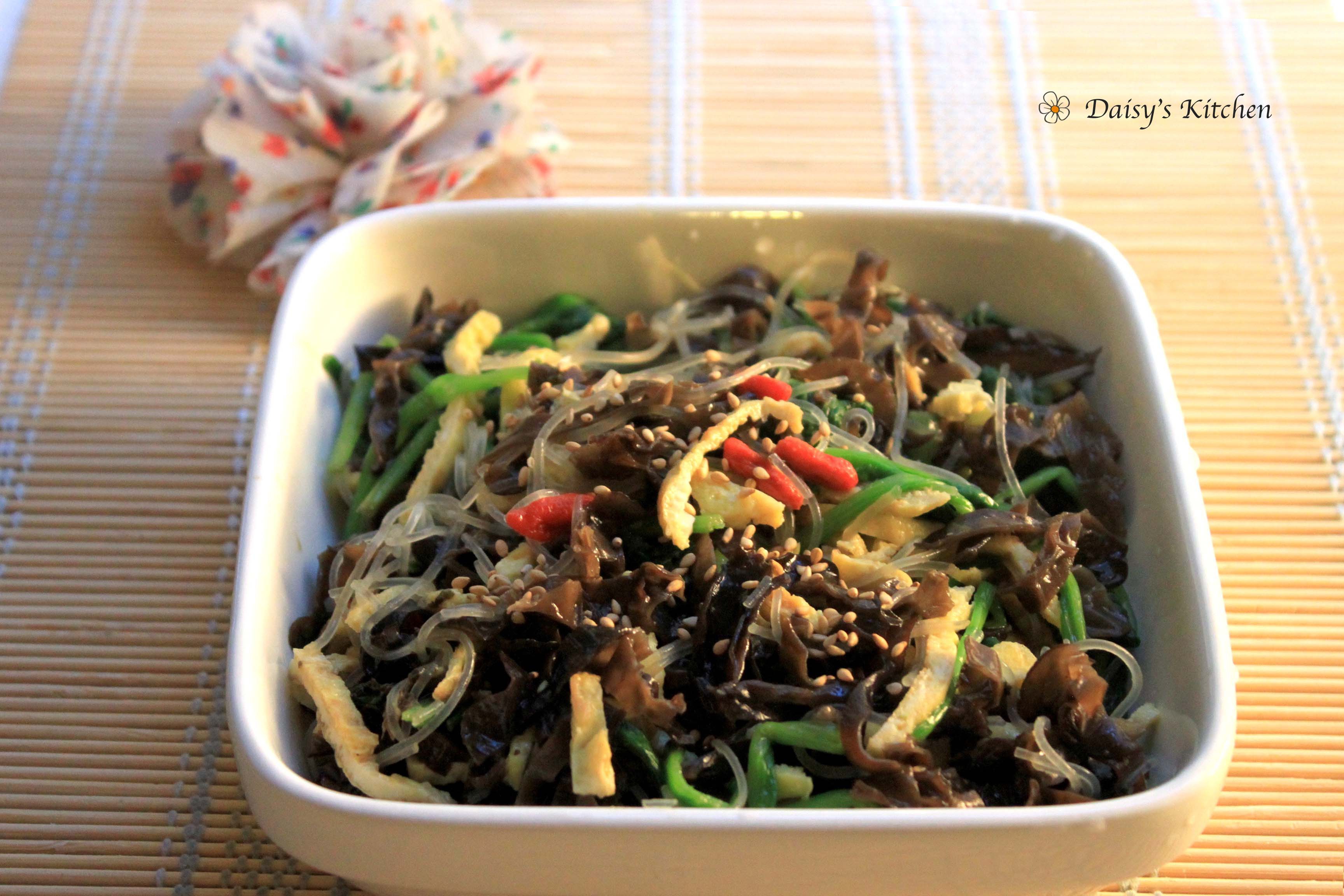菠菜鸡蛋拌粉丝