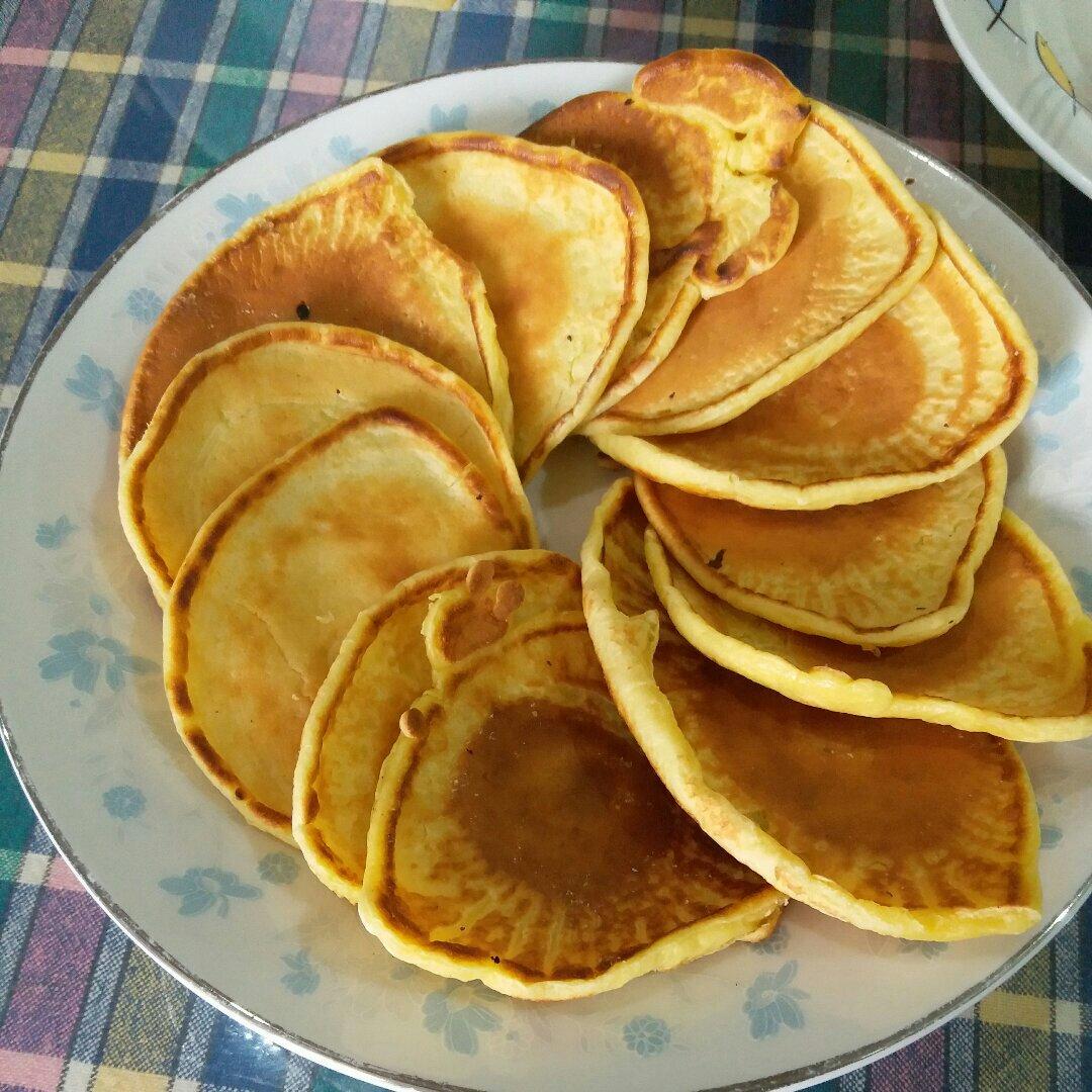 鸡蛋玉米饼（附松饼煎圆的方法）