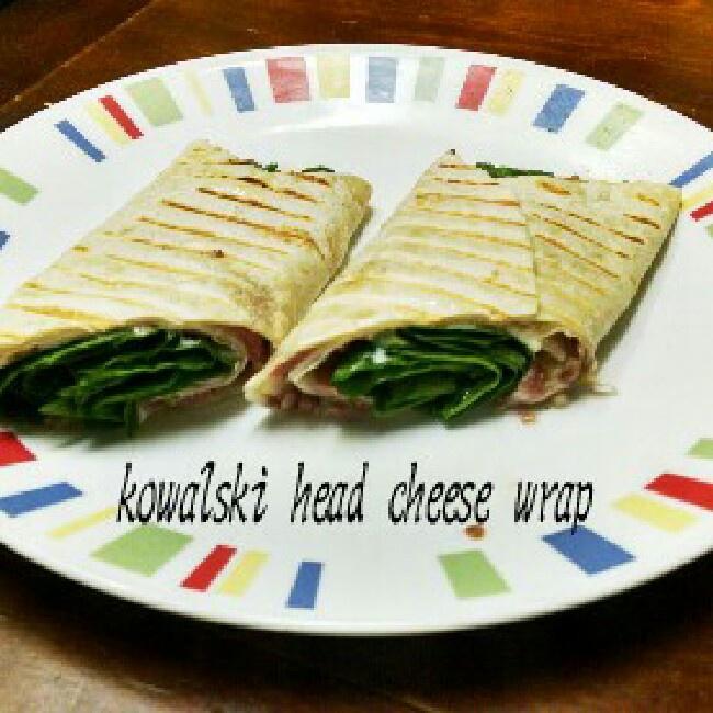 spinach head cheese n cheese wrap