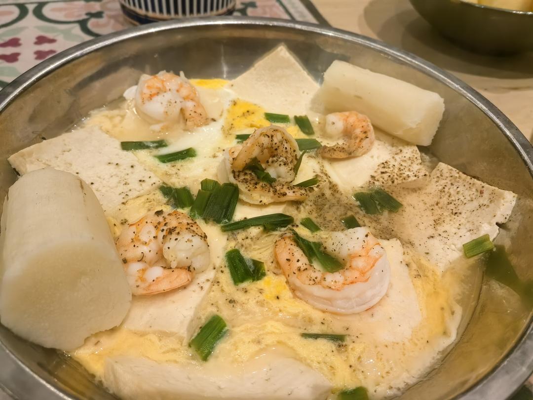 蒸出来的美味 不炒不煎 孩子长高家常菜谱 虾仁🍤豆腐炖蛋 营养又美味