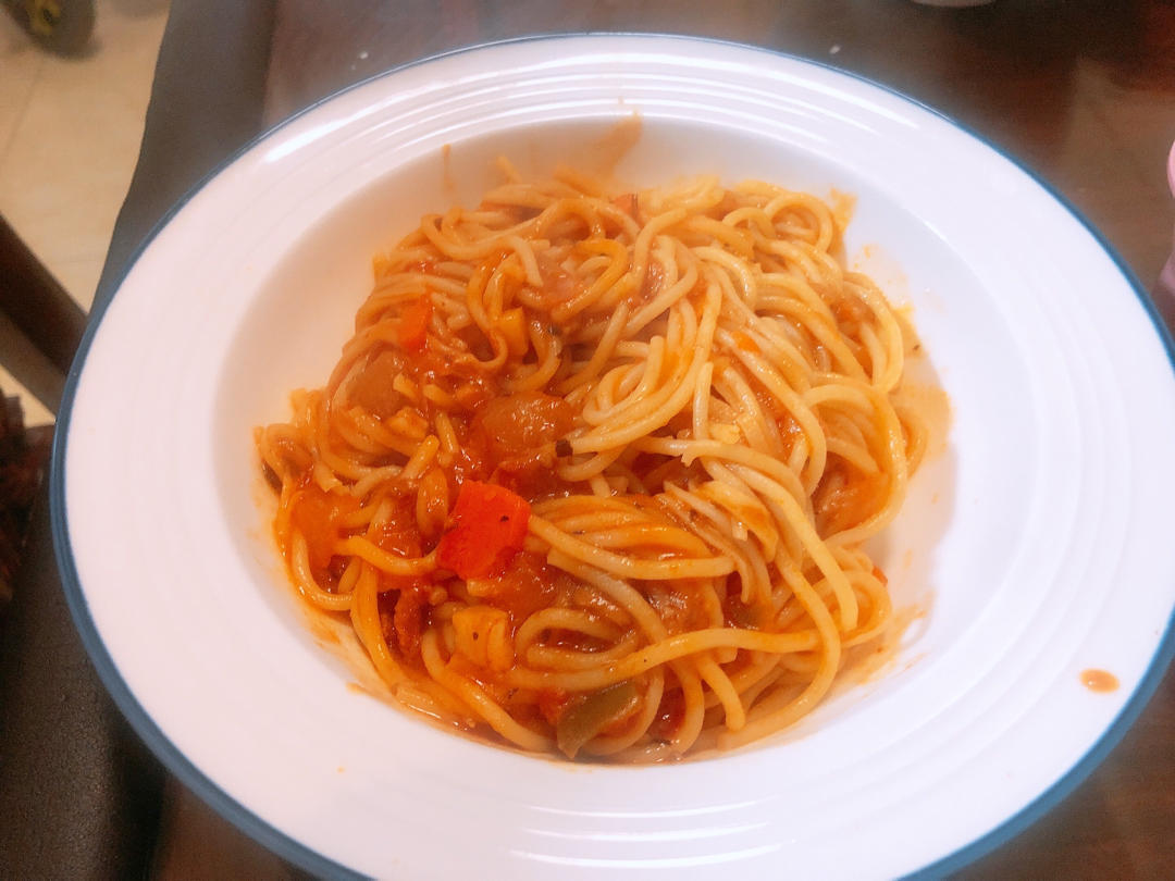 （完胜必胜客的）番茄肉酱意大利面～