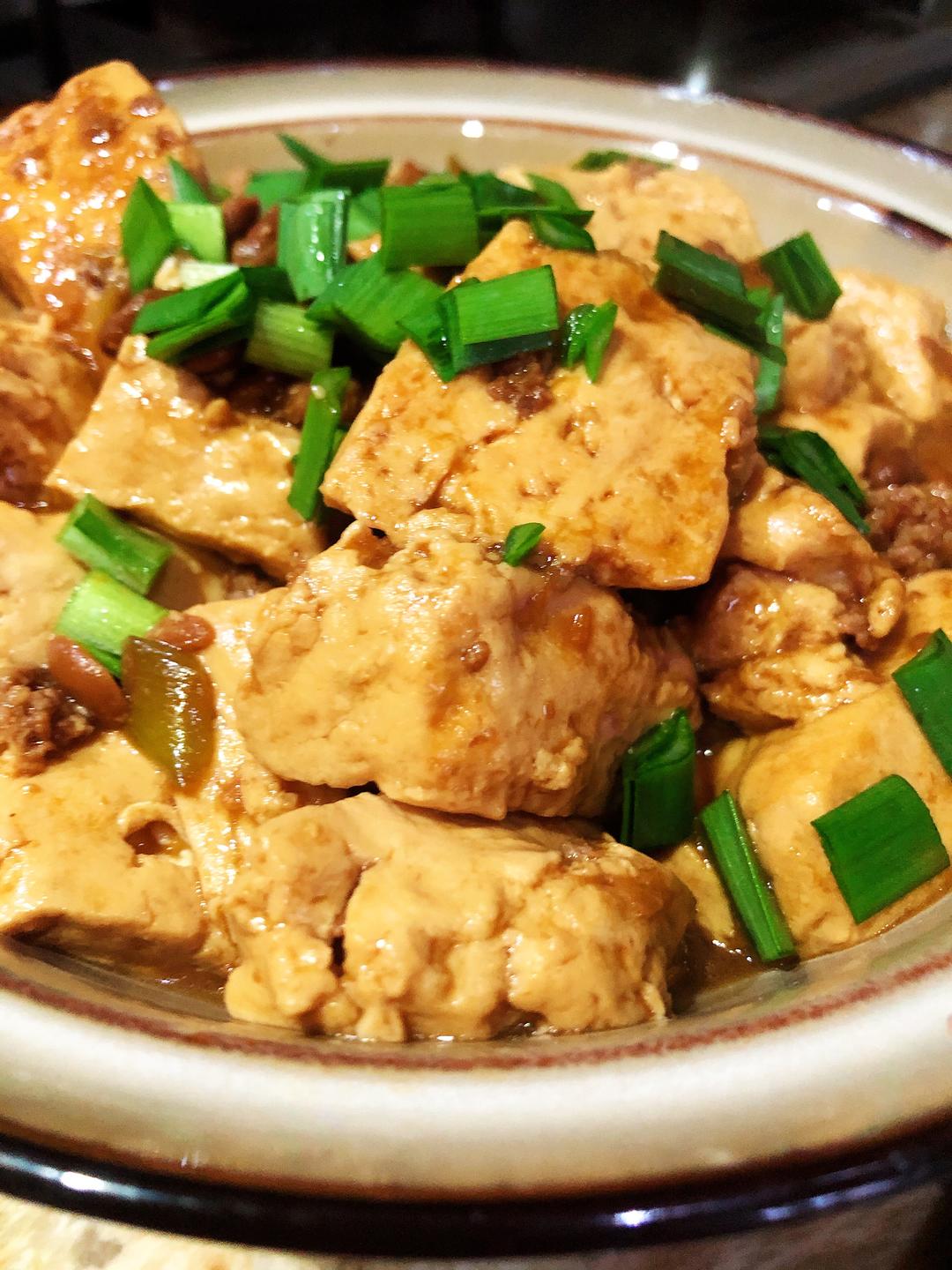 手残党家常菜—肉末酱烧豆腐的做法