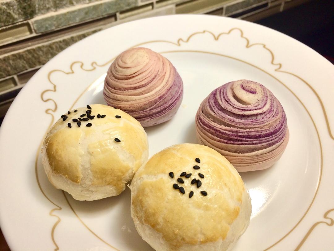 彩虹渐变蛋黄酥（无需揉出膜）