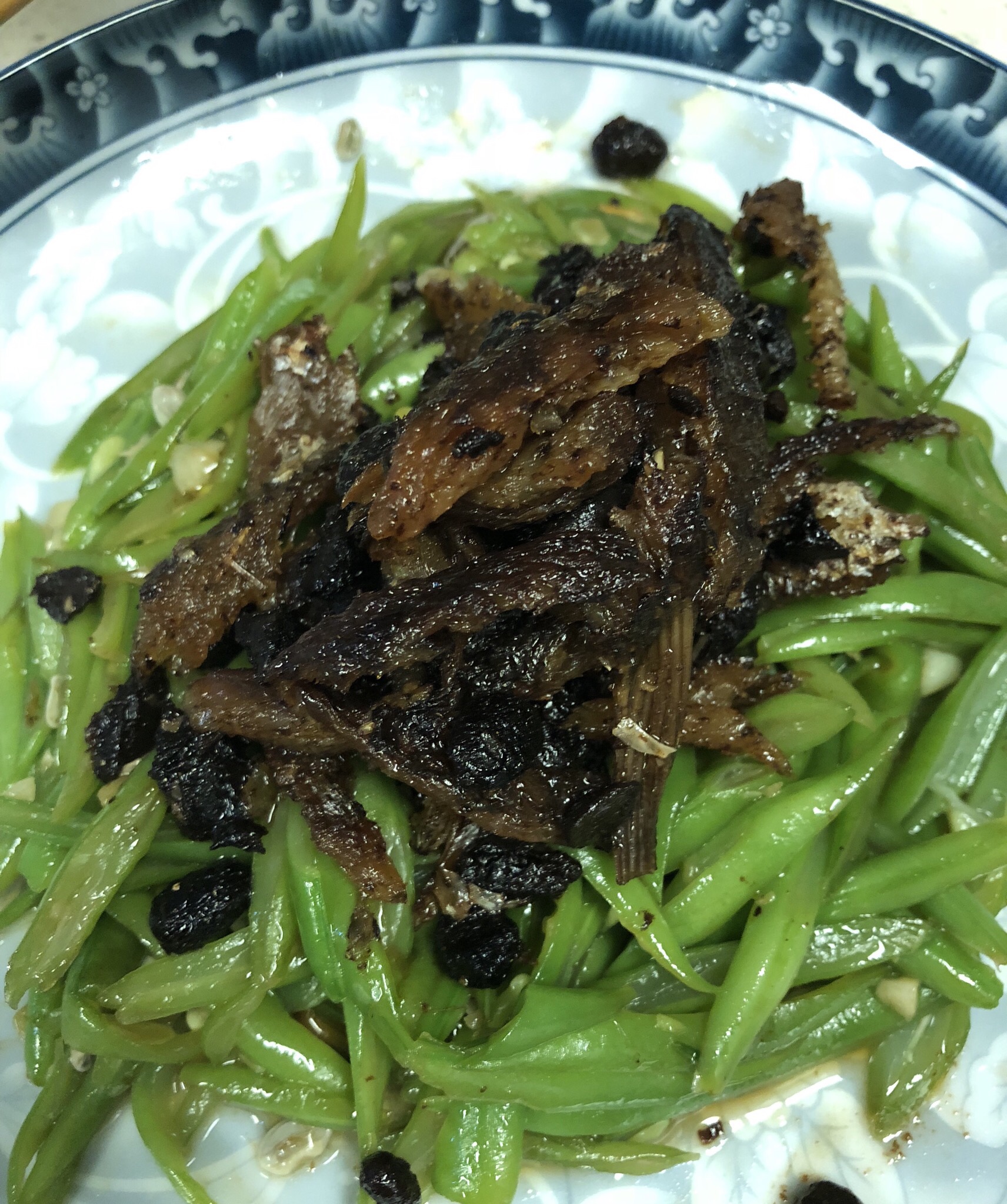 豆豉鲮鱼炒四季豆丝