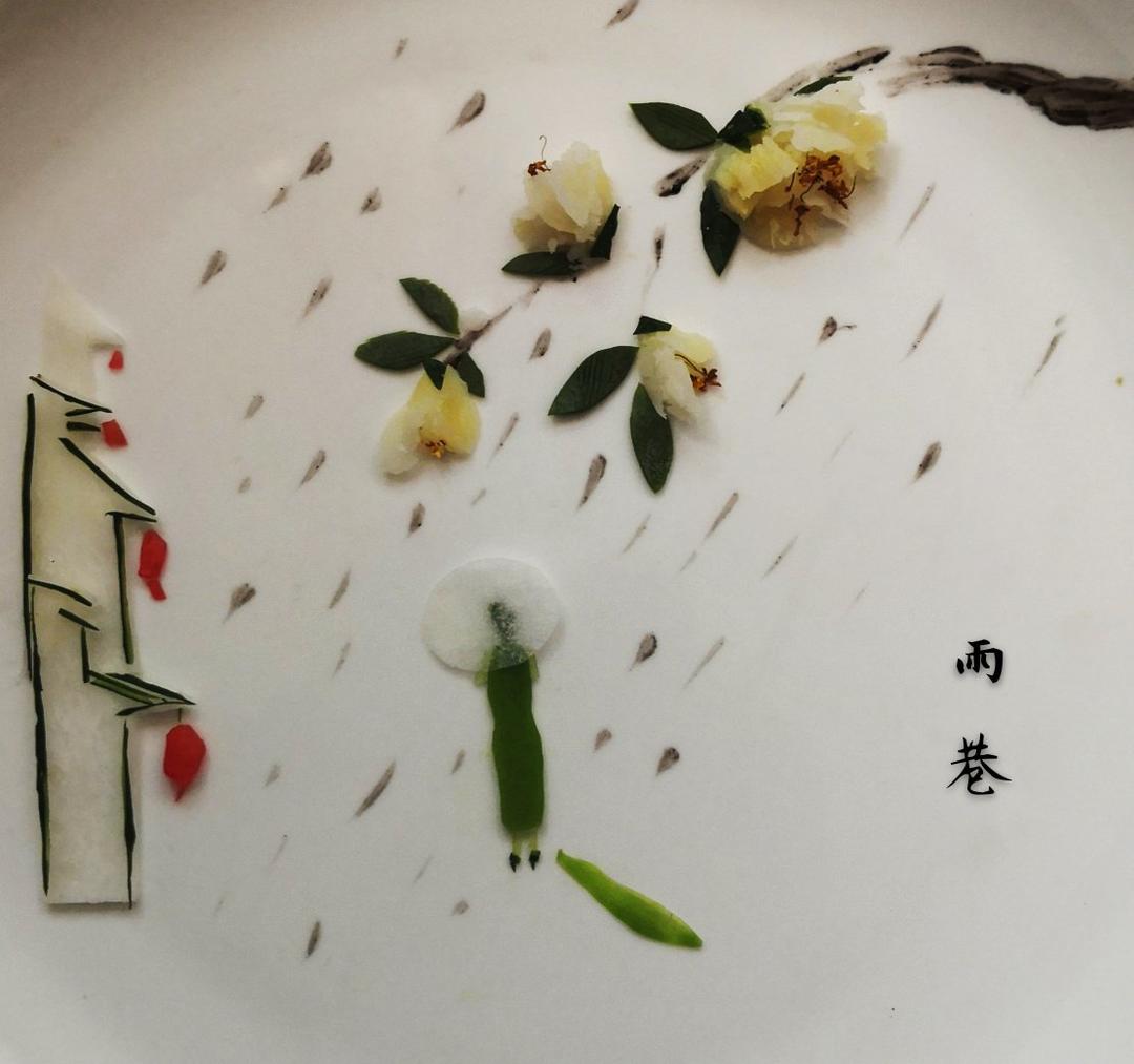 用土豆泥画几朵花