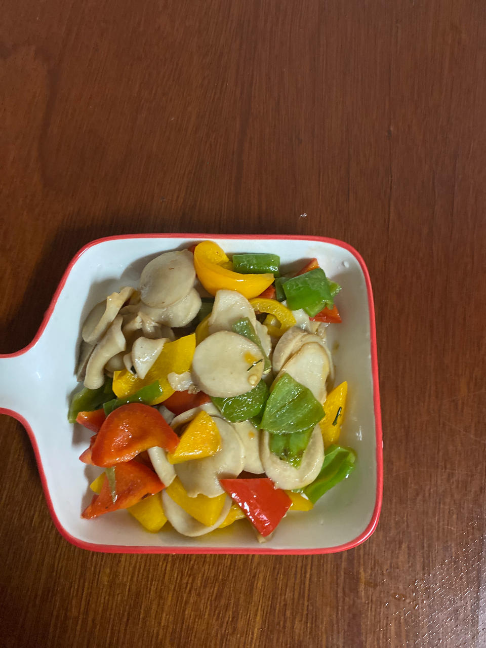 彩椒杏鲍菇炒鸡丁