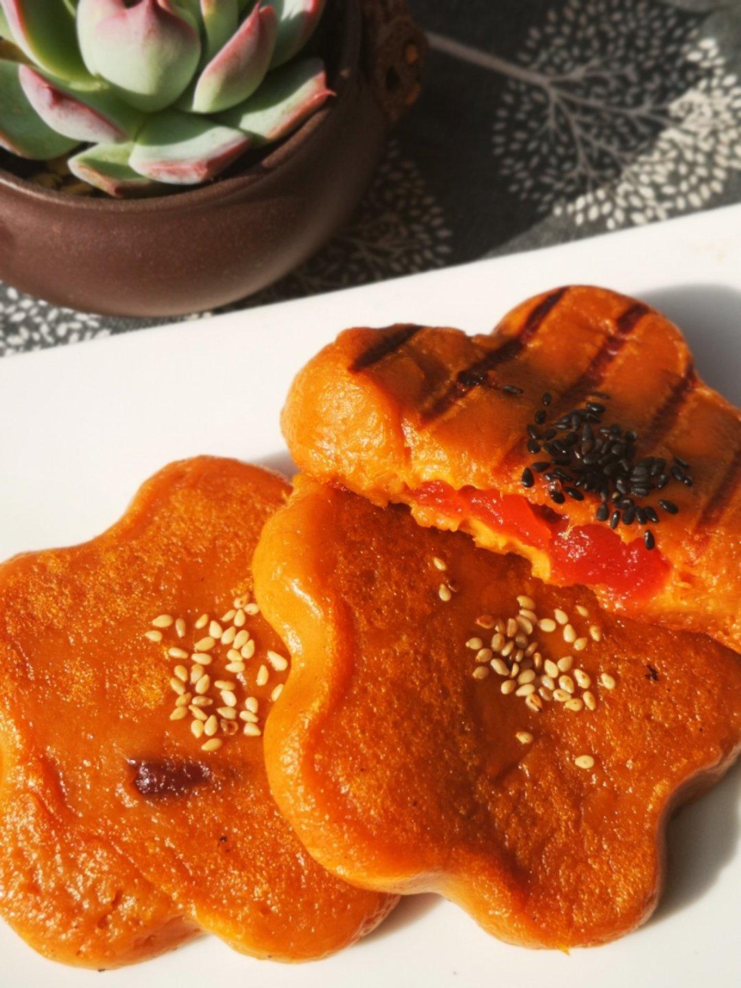 玫瑰豆沙红薯饼