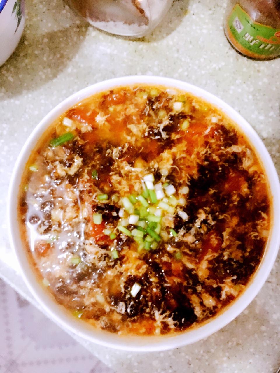 番茄紫菜蛋花汤的做法