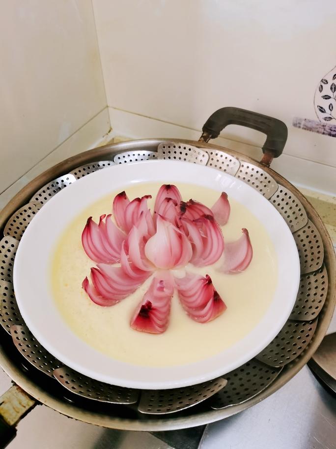 莲花蒸鸡蛋的做法 步骤6