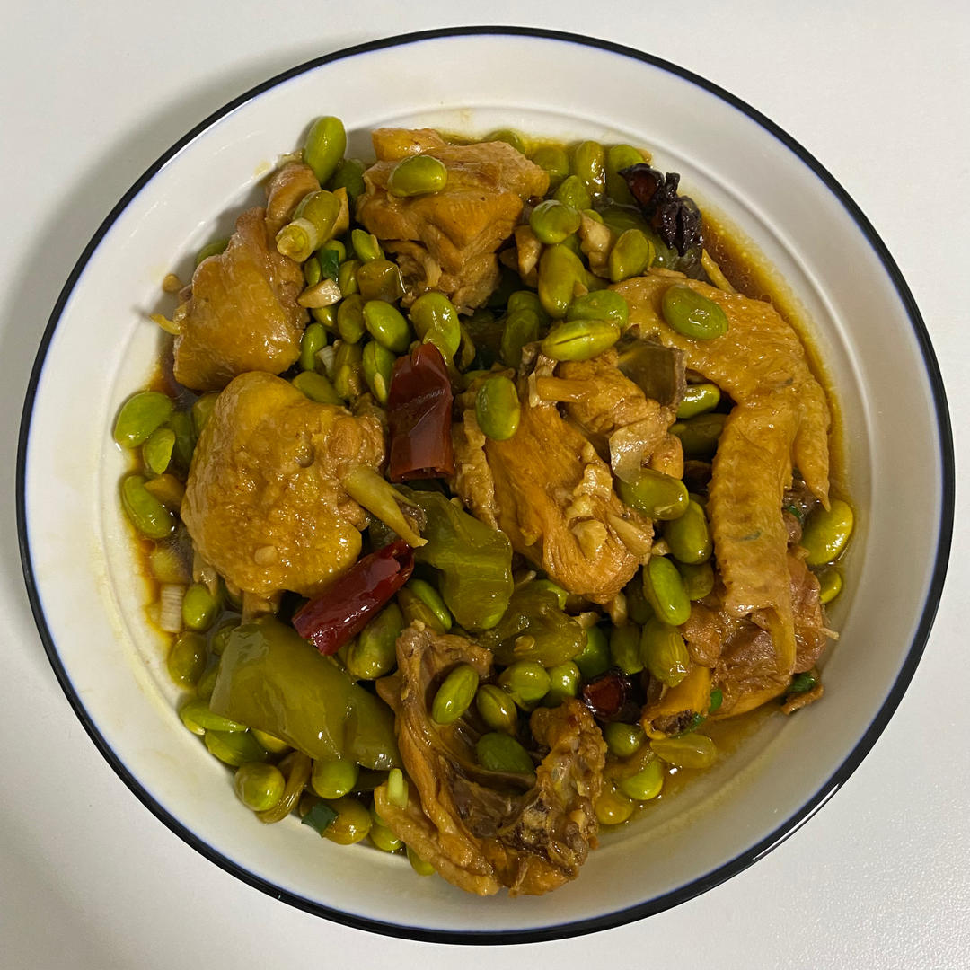 毛豆烧鸡