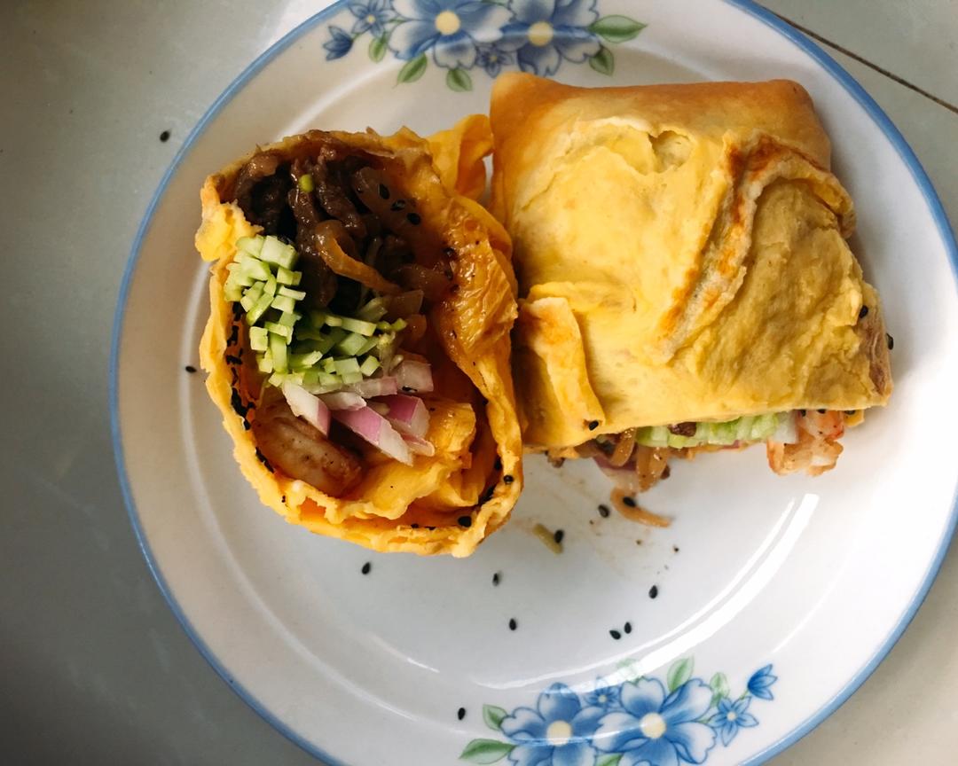 减脂期的蛋饼卷菜的做法