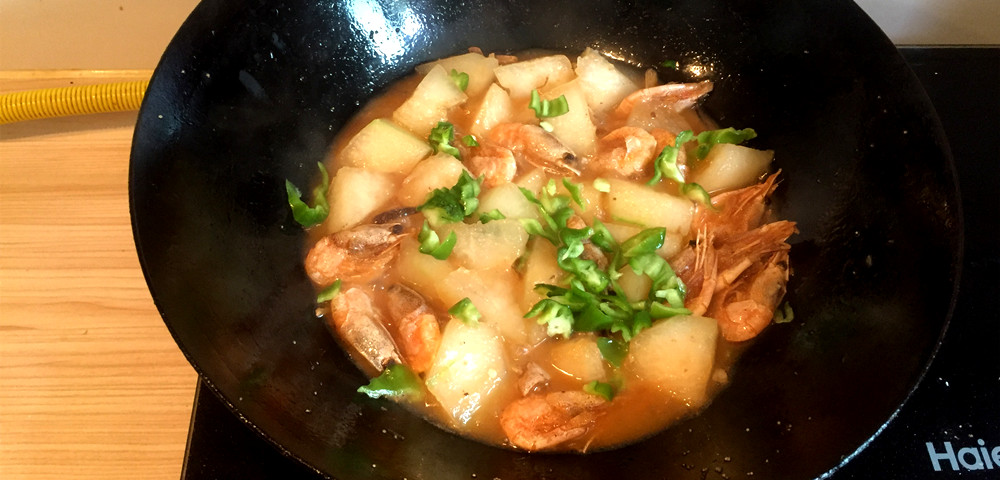 鲜虾烩冬瓜，清淡美味的菜的做法 步骤5