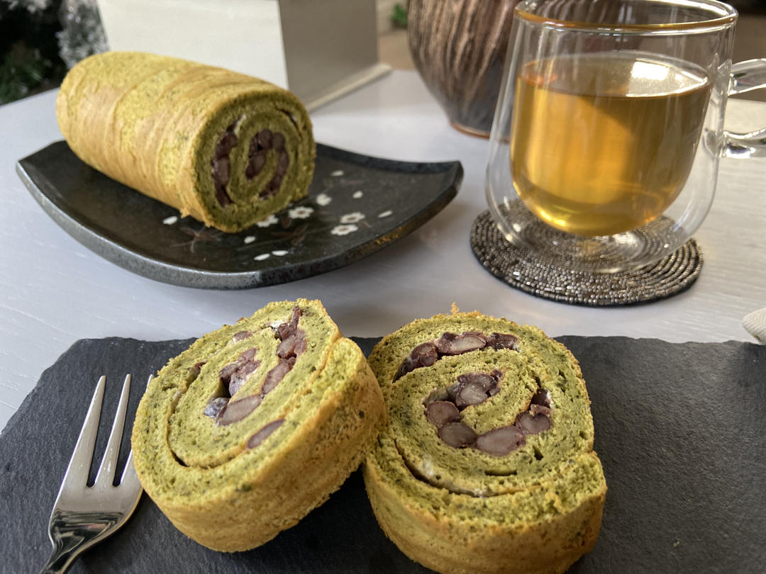 抹茶红豆蛋糕卷
