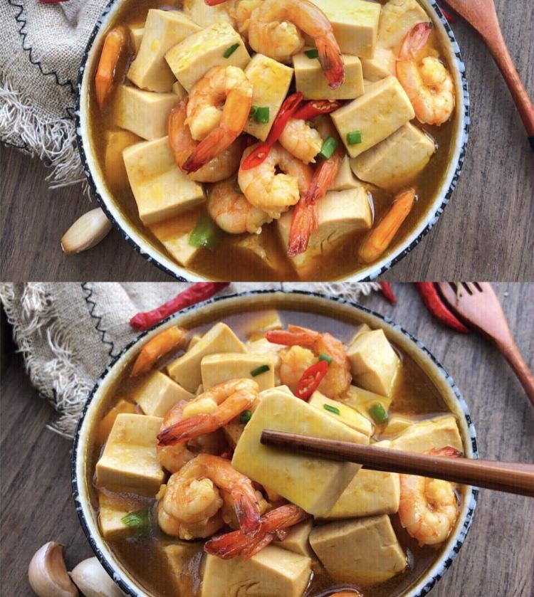 虾仁炖豆腐（低脂中餐）的做法
