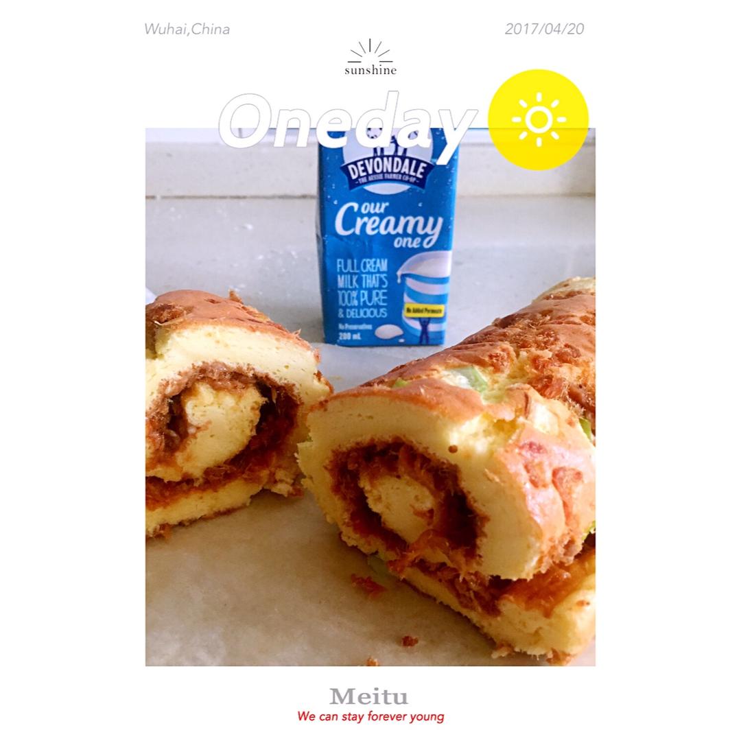 香葱肉松肥蛋糕卷～