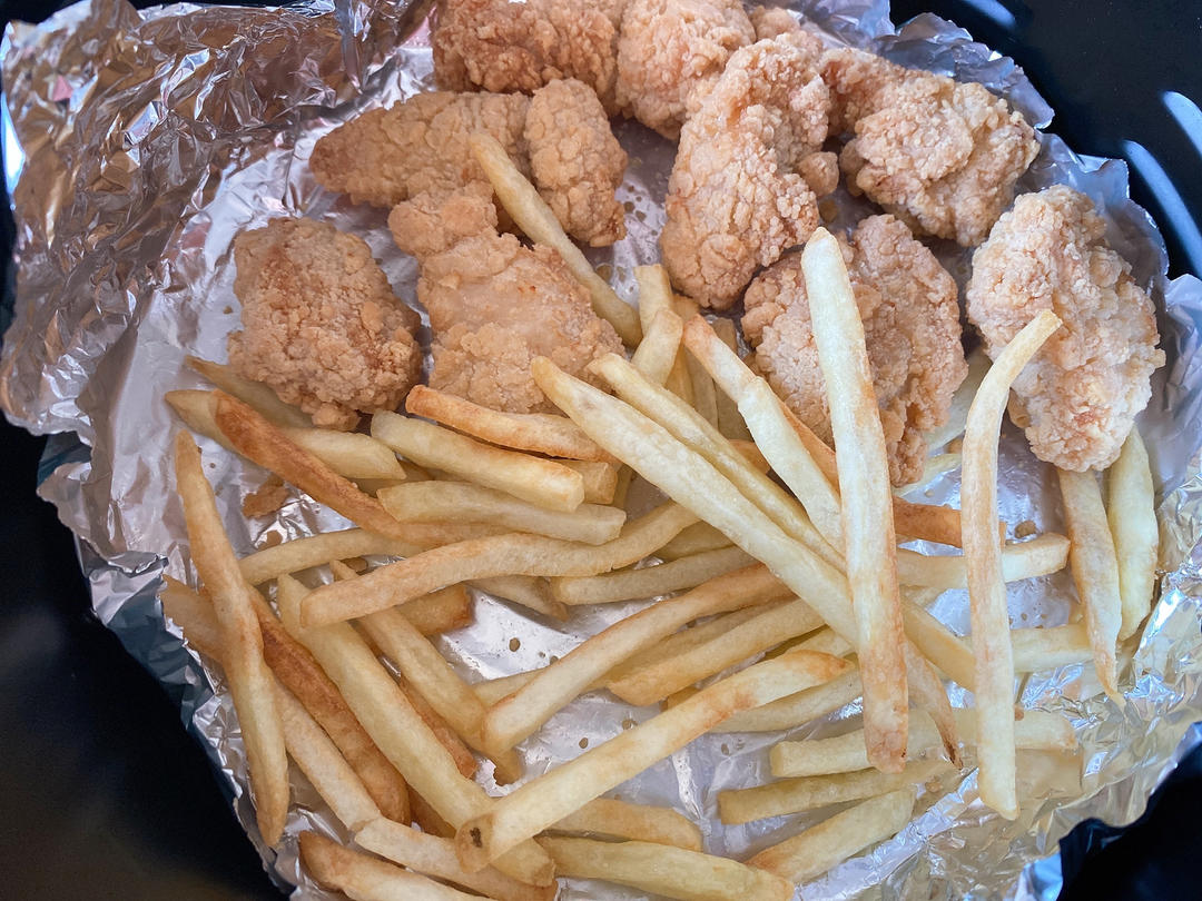 空气炸锅鸡块薯条一锅出（速冻食材版）