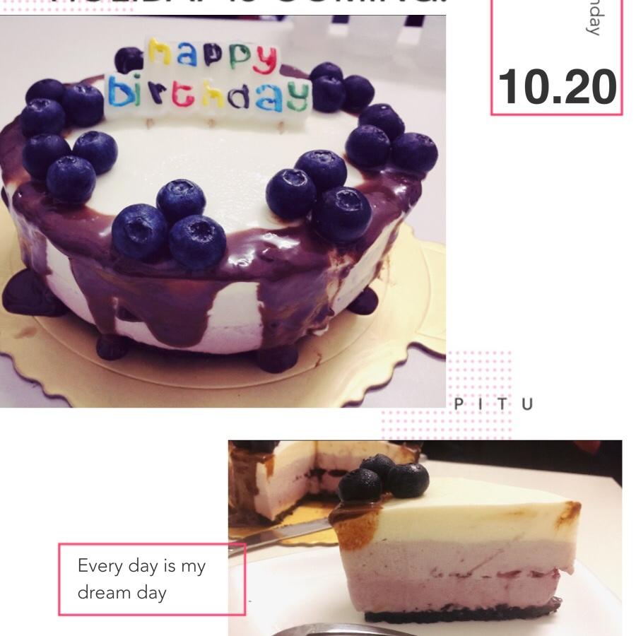 渐变蓝莓冻芝士蛋糕（免烤）