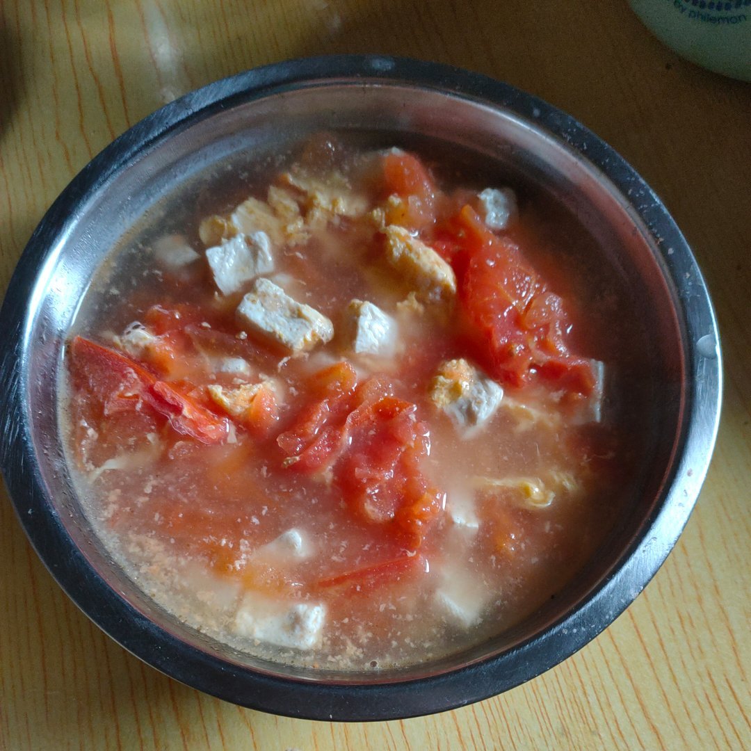 低脂美味的番茄豆腐鸡蛋汤