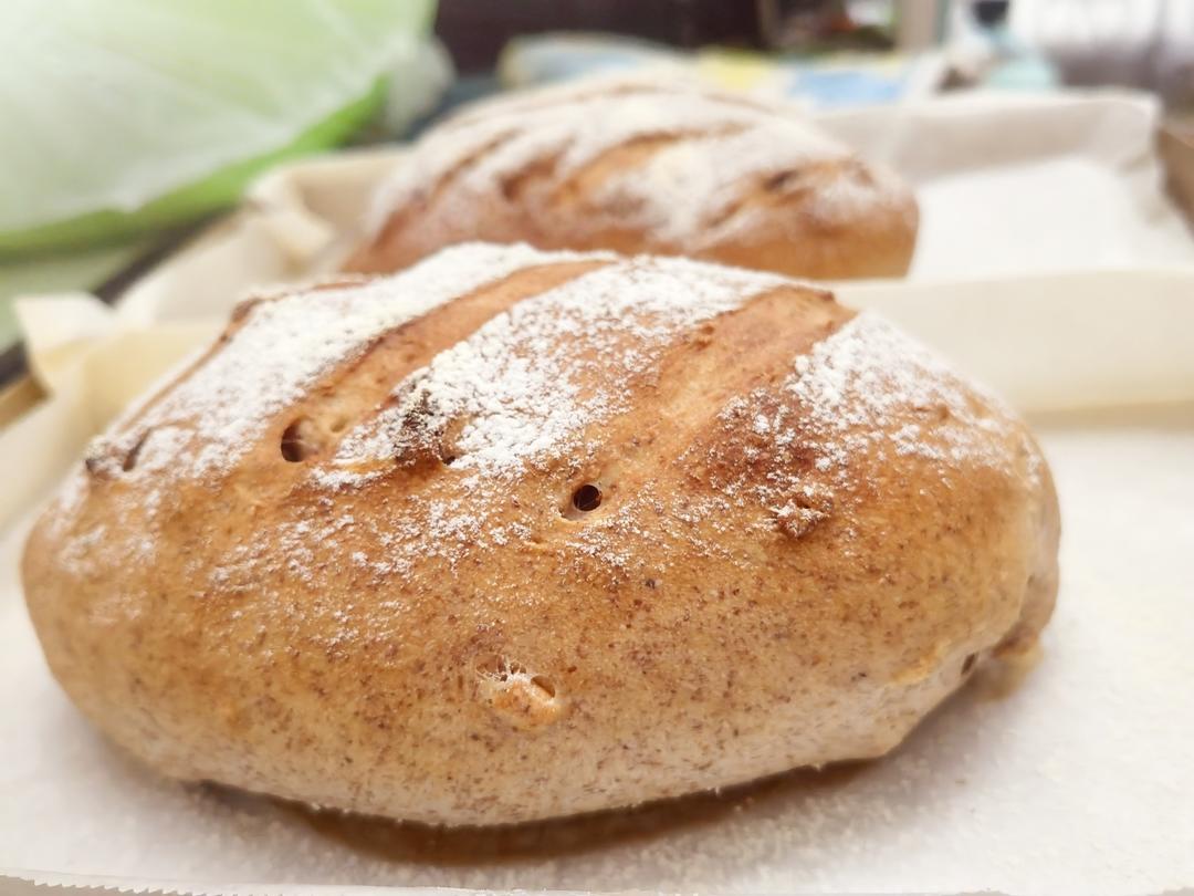 全麦蔓越莓核桃软欧包